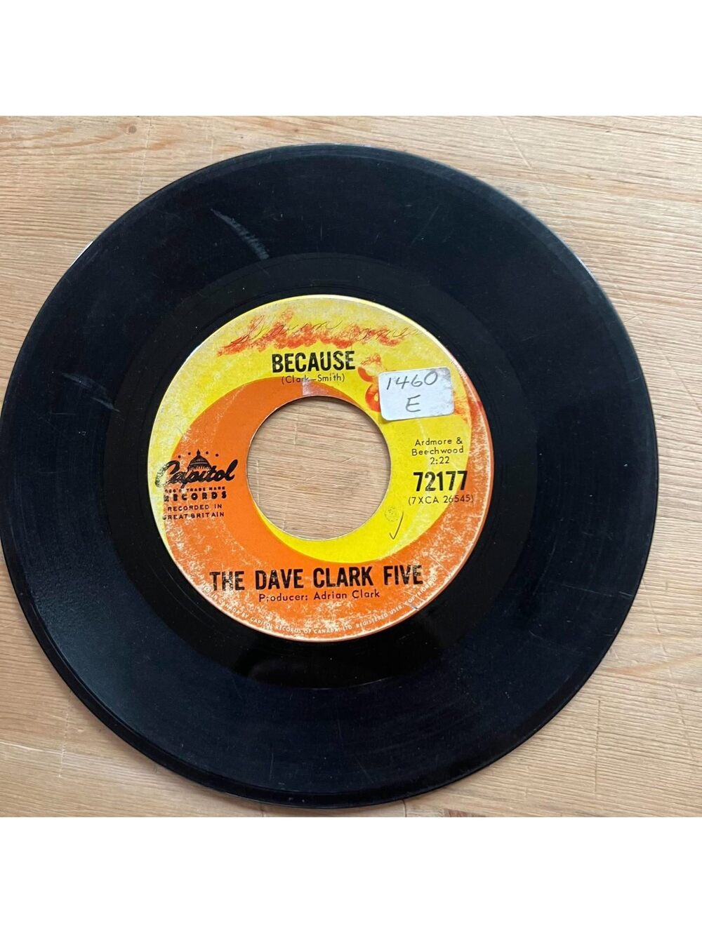 The Dave Clark Five - Because/Theme without a Name 45rpm VG+ R14